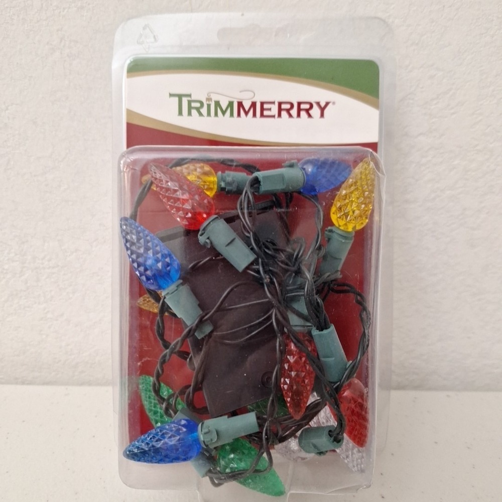 Vintage Trimmery Christmas Multicolor Indoor Miniature Light Set 5 Feet NEW